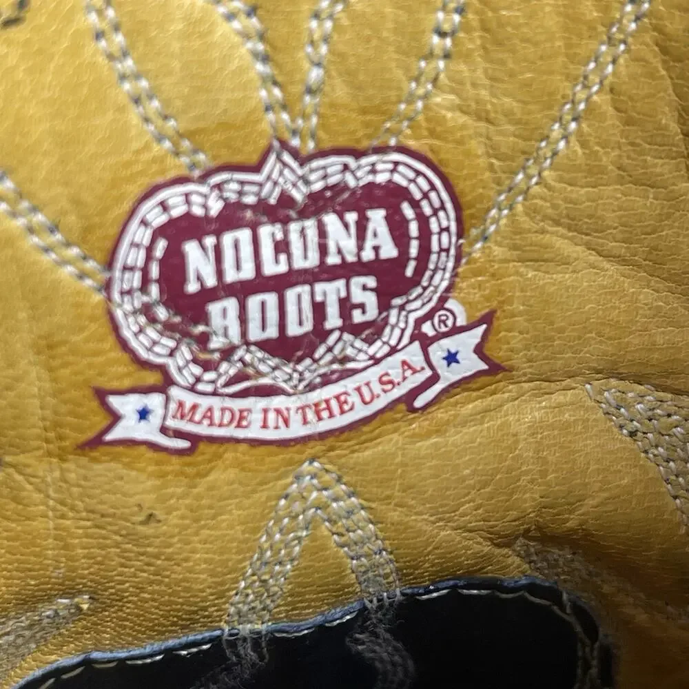 Nocona Women’s 7A Navy Blue Leather Western Cowboy Boots Made in USA